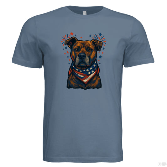 Slate blue short sleeve t-shirt from K&M Paw Co., designed for American pet lovers with a minimalist, premium style and high-quality materials