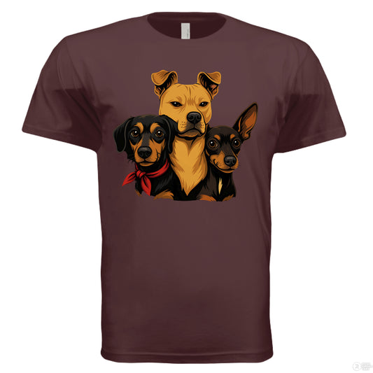 Maroon short sleeve t-shirt from K&M Paw Co., part of the American Trio collection for pet lovers, featuring premium quality and minimalist modern design for US customers